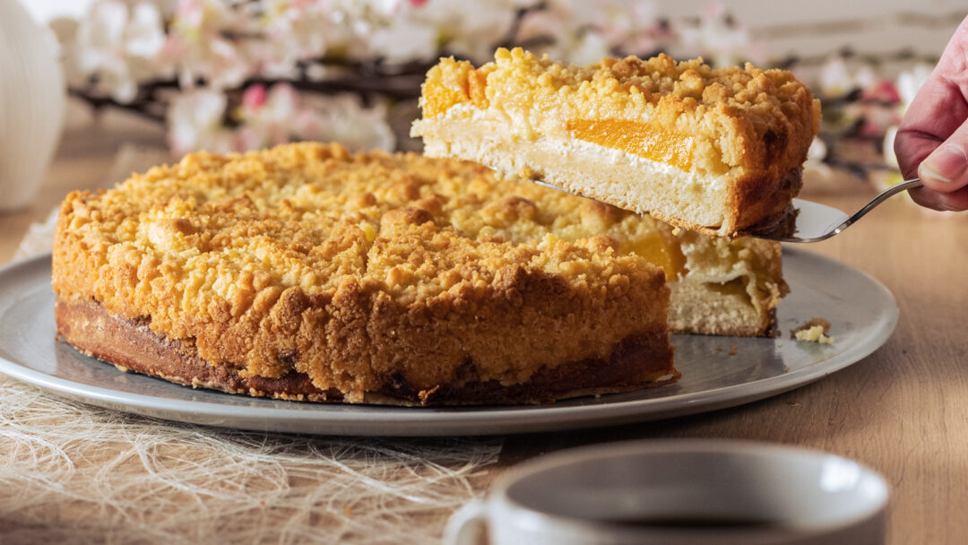 Pfirsich-Streuselkuchen nach Omas Rezept| Rezepte-SilkesWelt.de