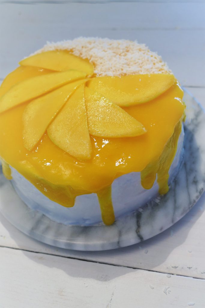 Die Mango-Marshmellow Torte.