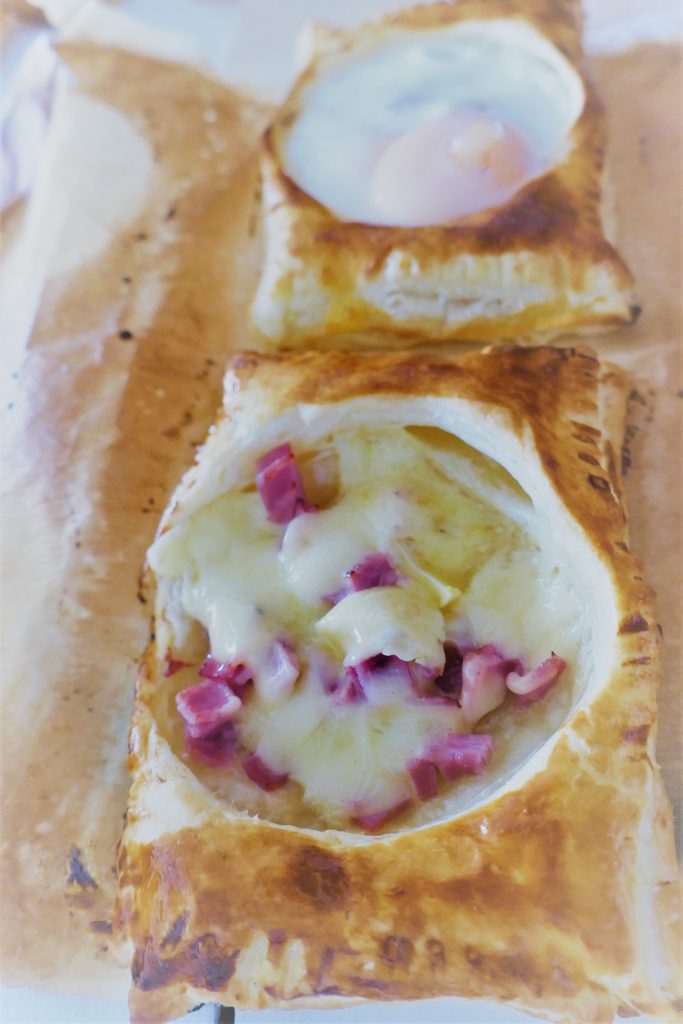 Blätterteig Spiegeleier Rezepte-SilkesWelt.de Blätterteigtaschen Käse Schinken