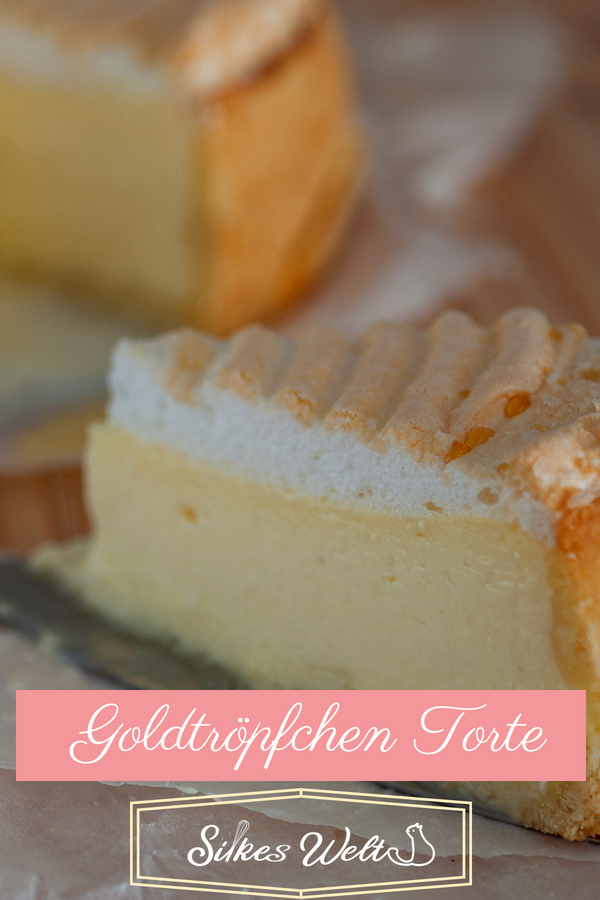 Käsekuchen mit Baiser oder Goldtröpfchentorte