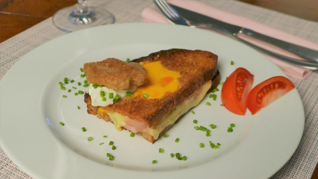 Butterbrot mal anders, als Käse / Schinken Sandwich mit Ei