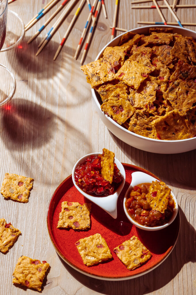 Sauerteig-Cracker zum Snacken - selbst machen Rezepte-SilkesWelt.de Rezept für Sauerteig-Cracker