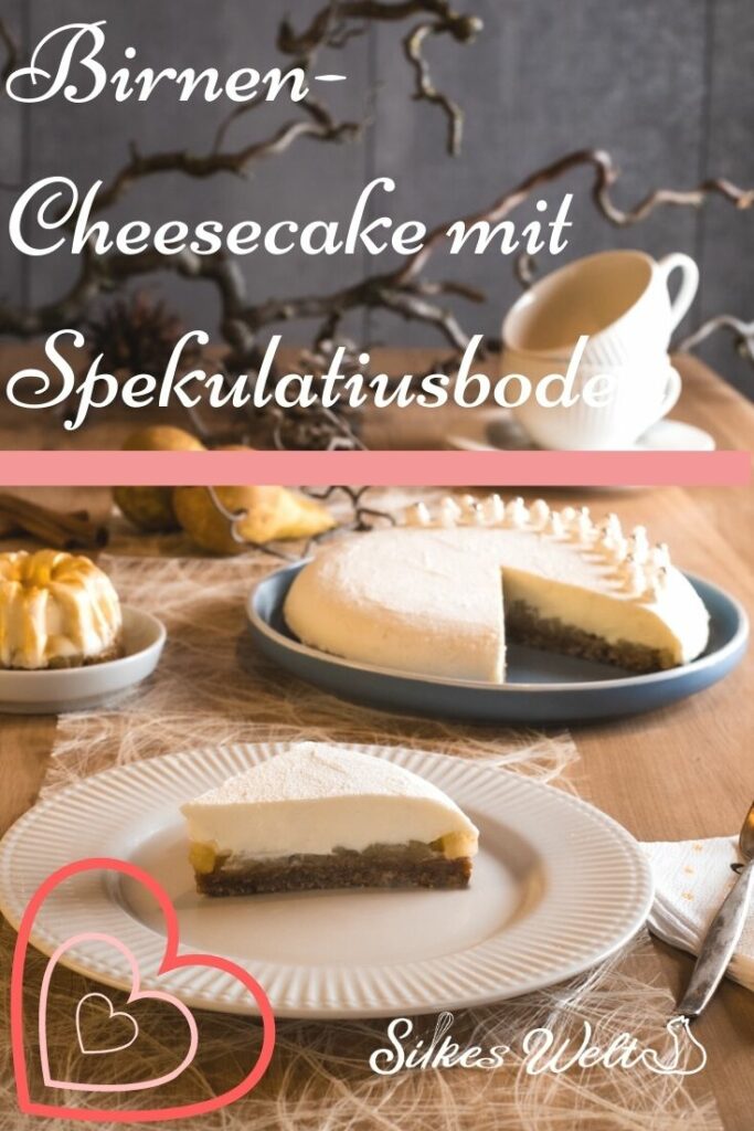 Birnen-Cheesecake mit Spekulatiusboden