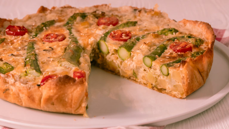 Grüner Spargel auf Quiche, Lecker! | Rezepte-SilkesWelt.de