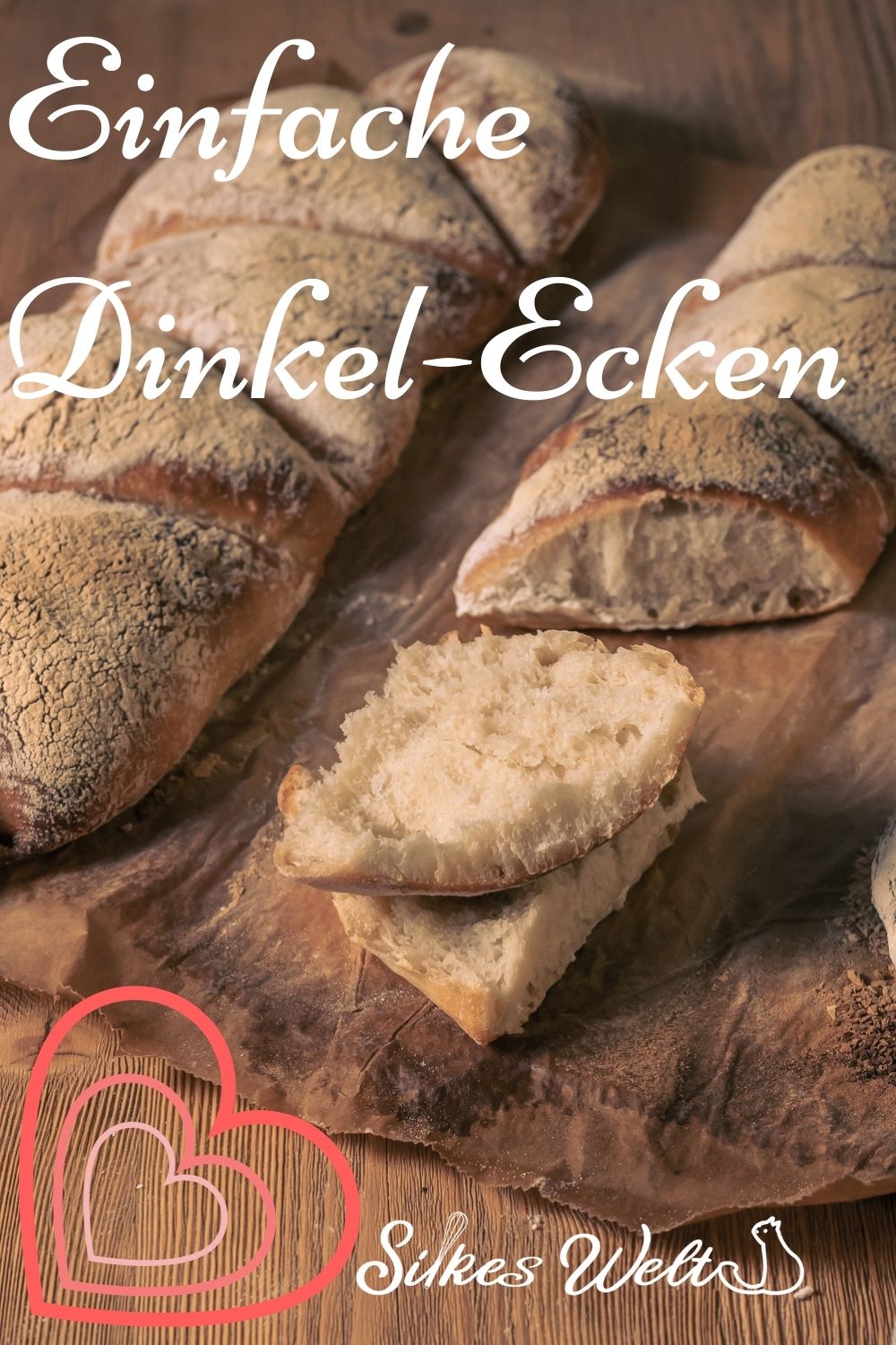 Dinkel-Ecken Pinterest1 Dinkelbrötchen vegan