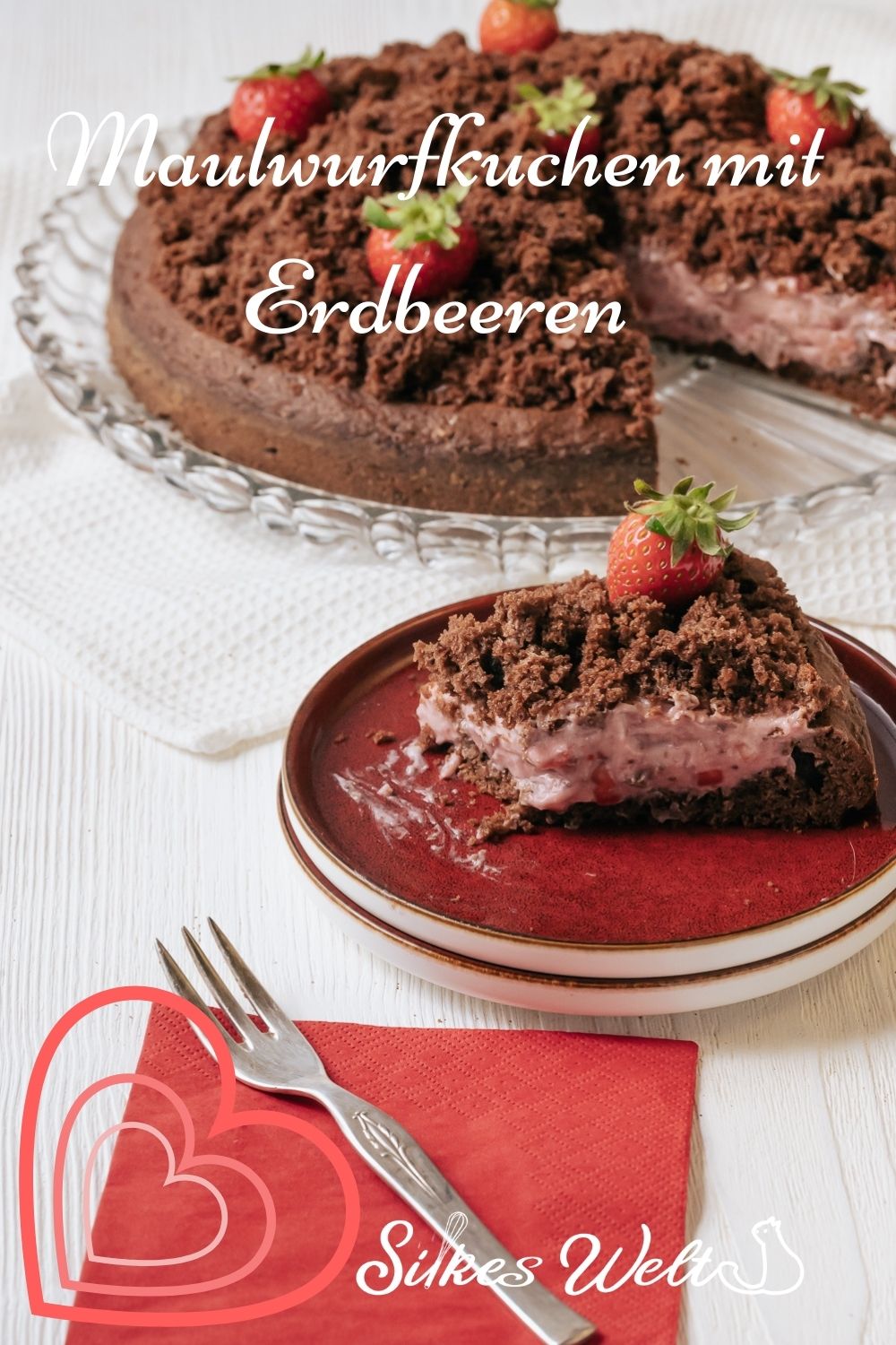 Erdbeer-Maulwurfkuchen Pinterest1 Silkeswelt einfacher Maulwurfkuchen
