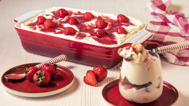 Tiramisu mit Erdbeeren ohne Ei ohne Gelatine