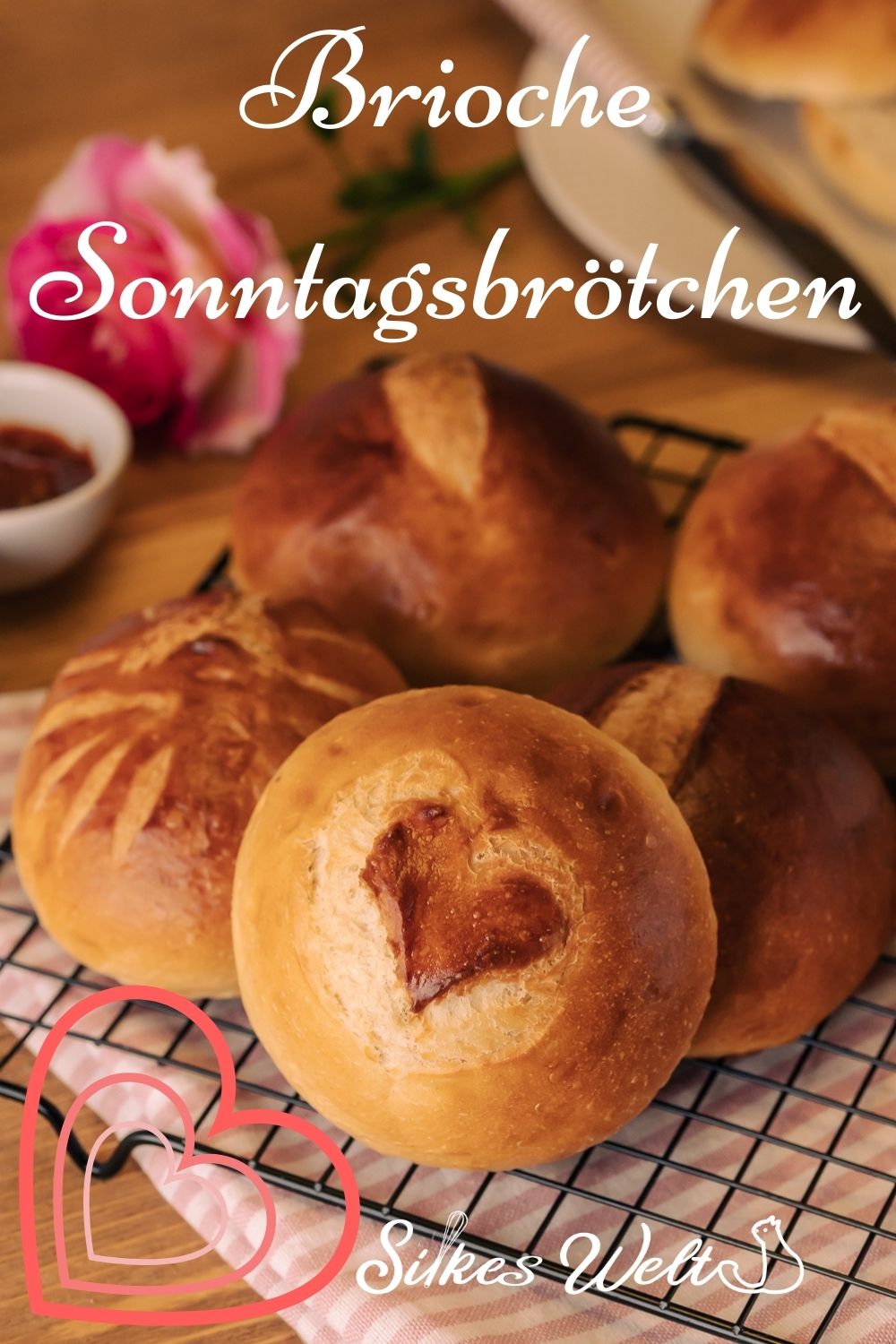 Brioche-Sonntagsbrötchen Pinterest1 Rezept für Brioche-Sonntagsbrötchen