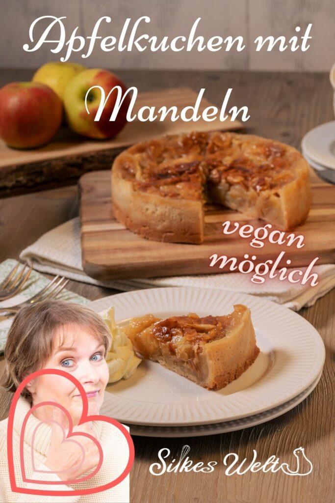 Apfelkuchen mit Mandeln Pinterest1 Apfelkuchen vegan Rezept