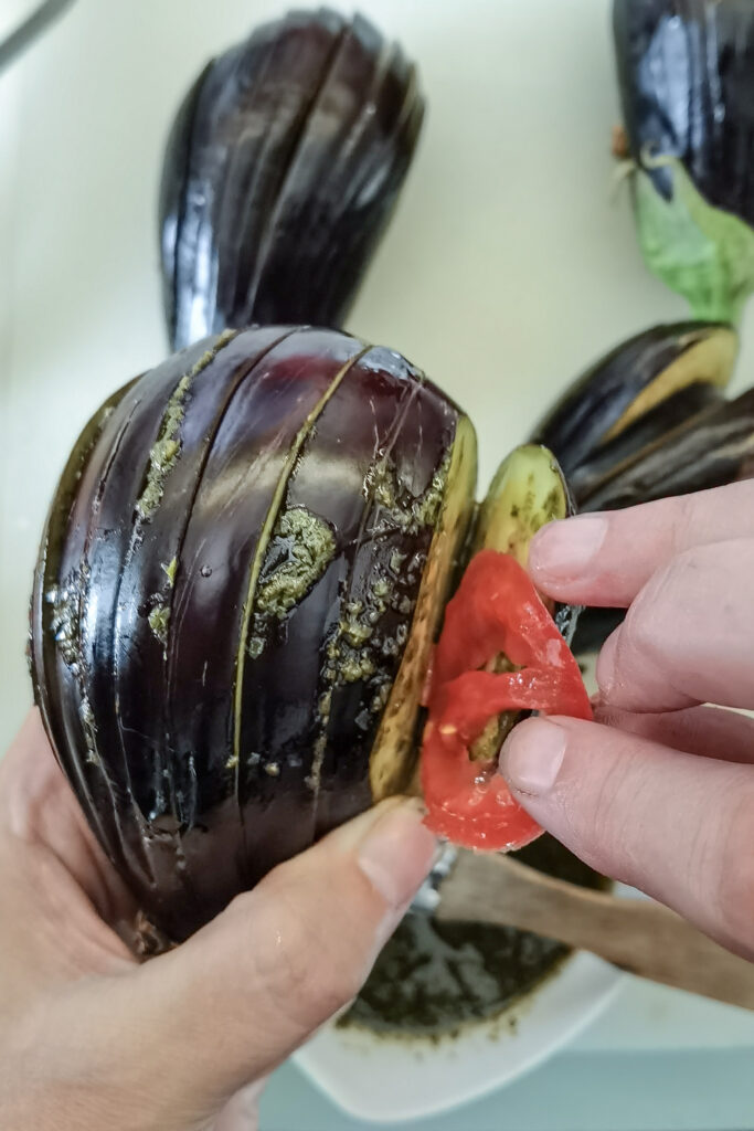 Aubergine mit Pesto