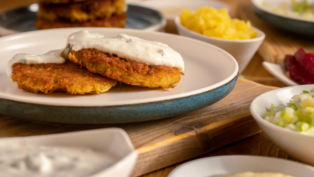 Champignons wie vom Jahrmarkt zubereiten Rezepte-SilkesWelt.de Rezept für Reibekuchen