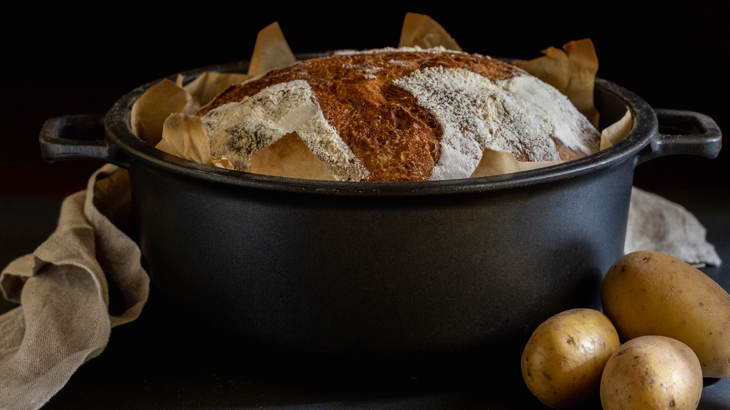 Einfaches Kartoffel-Dinkel-Topfbrot Rezepte-SilkesWelt.de Rezept für Kartoffelbrot