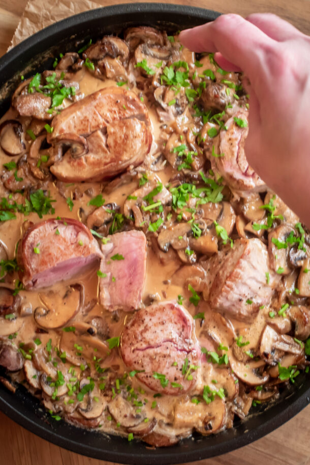 Schweinefilet mit Rahmchampignons