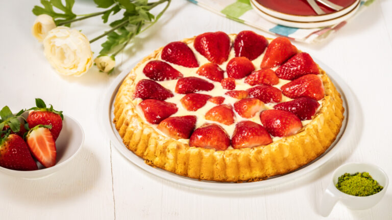 Rezept für Erdbeerkuchen mit Eierlikörcreme