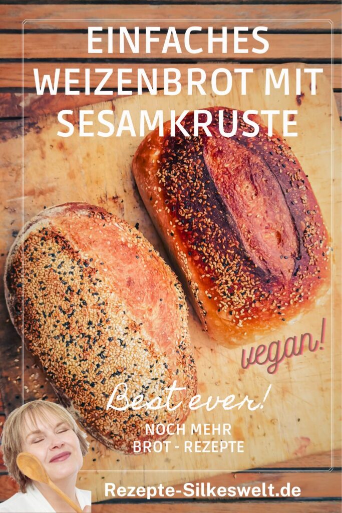 Einfaches Weizenbrot mit Sesamkruste
