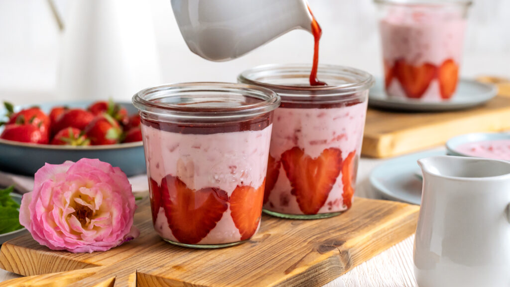 Leichter Erdbeerquark - Dessert