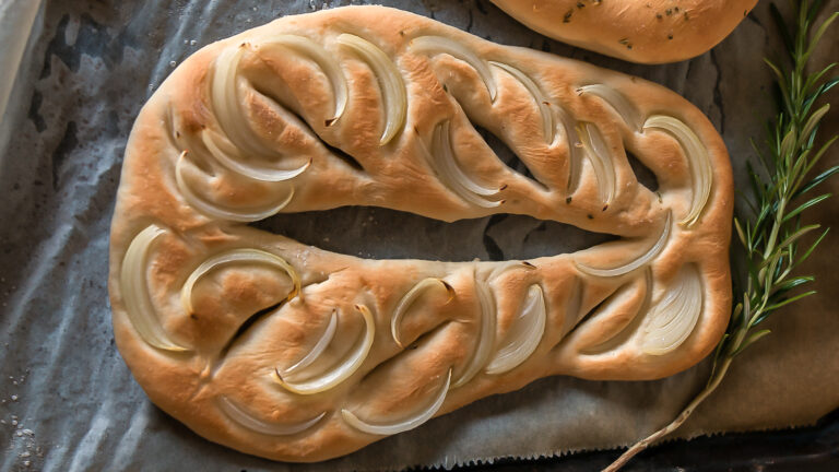 Rezept für Fougasse mit Zwiebeln