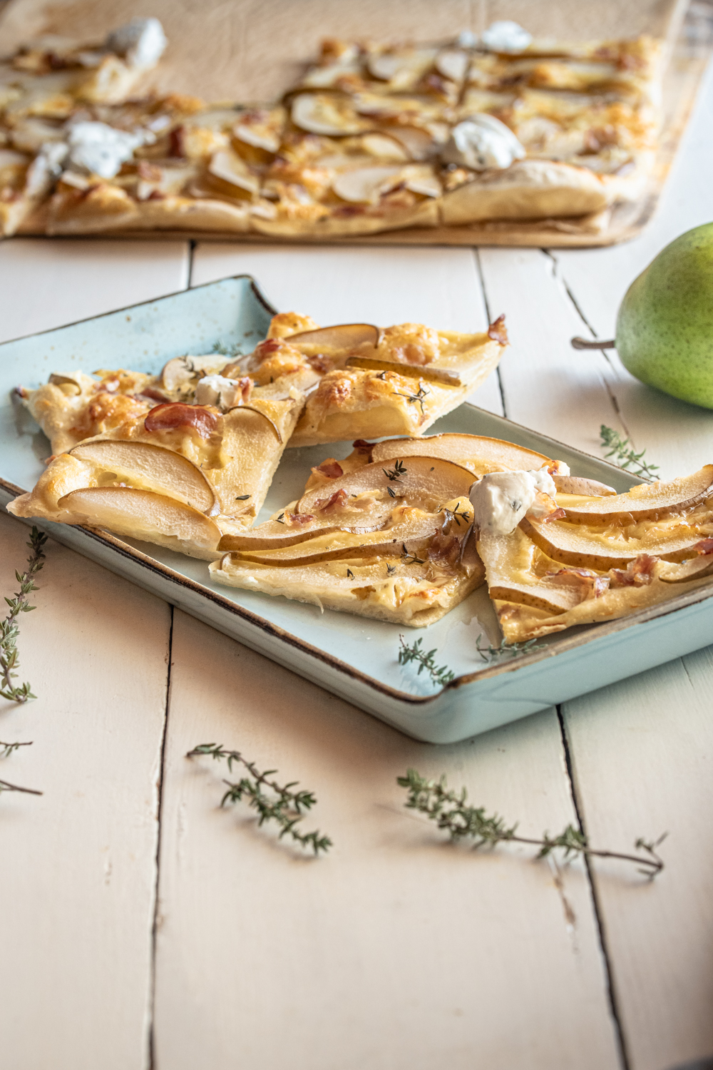 Flammkuchen mit dem Superfood Birne, selbst machen