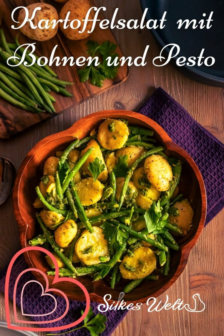 Kartoffelsalat mit grünen Bohnen und Pesto
