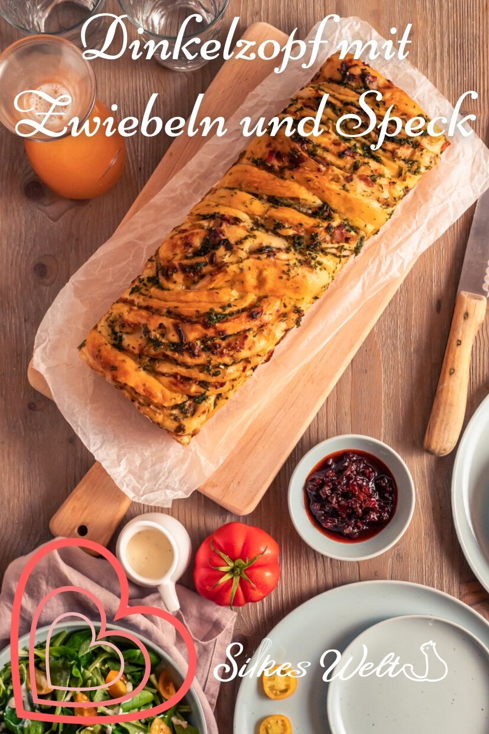 Dinkelzopf mit Zwiebeln und Speck