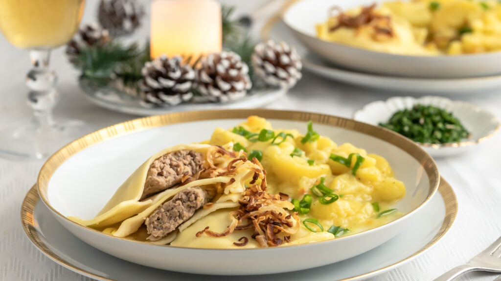 Maultaschen mit Kartoffelsalat