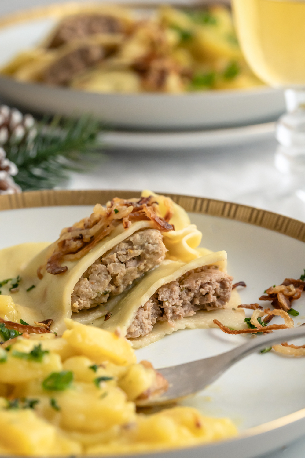 Maultaschen mit Kartoffelsalat