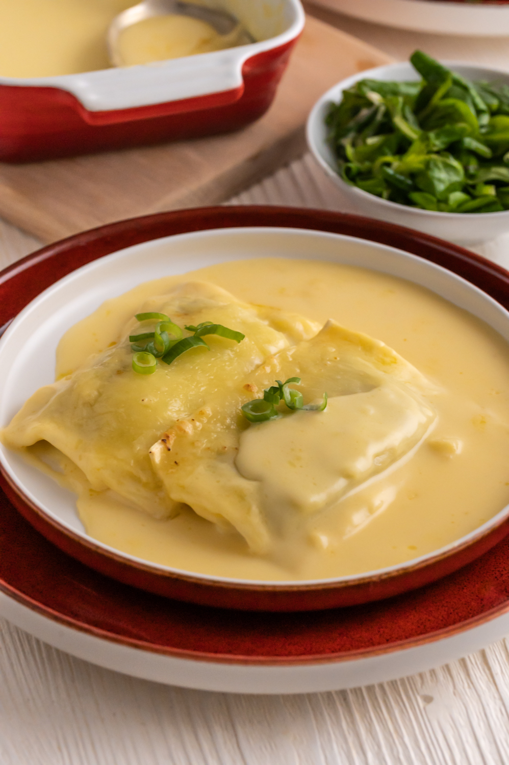 Rezept für überbackene Maultaschen vegetarisch