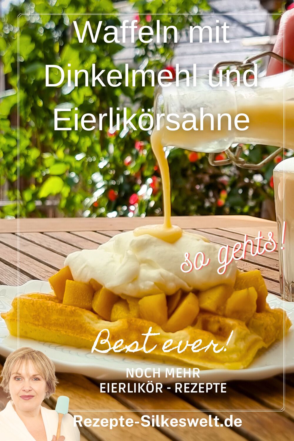 Waffel mit Mango und Eierlikör