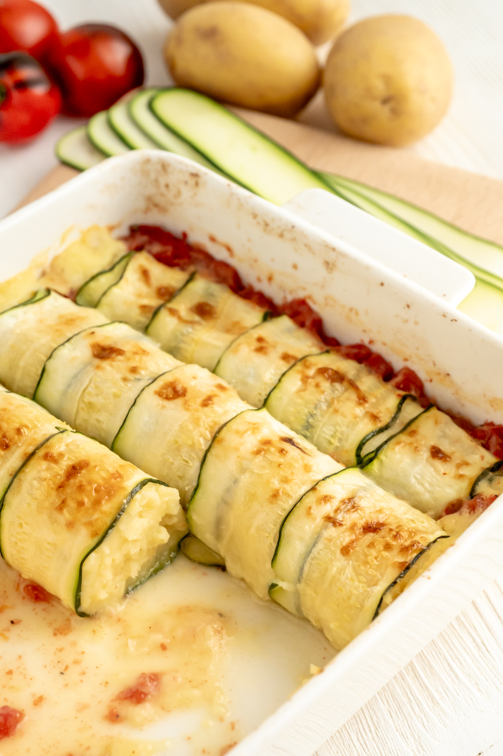 Zucchini Röllchen aus dem Backofen Rezept vegtarisch