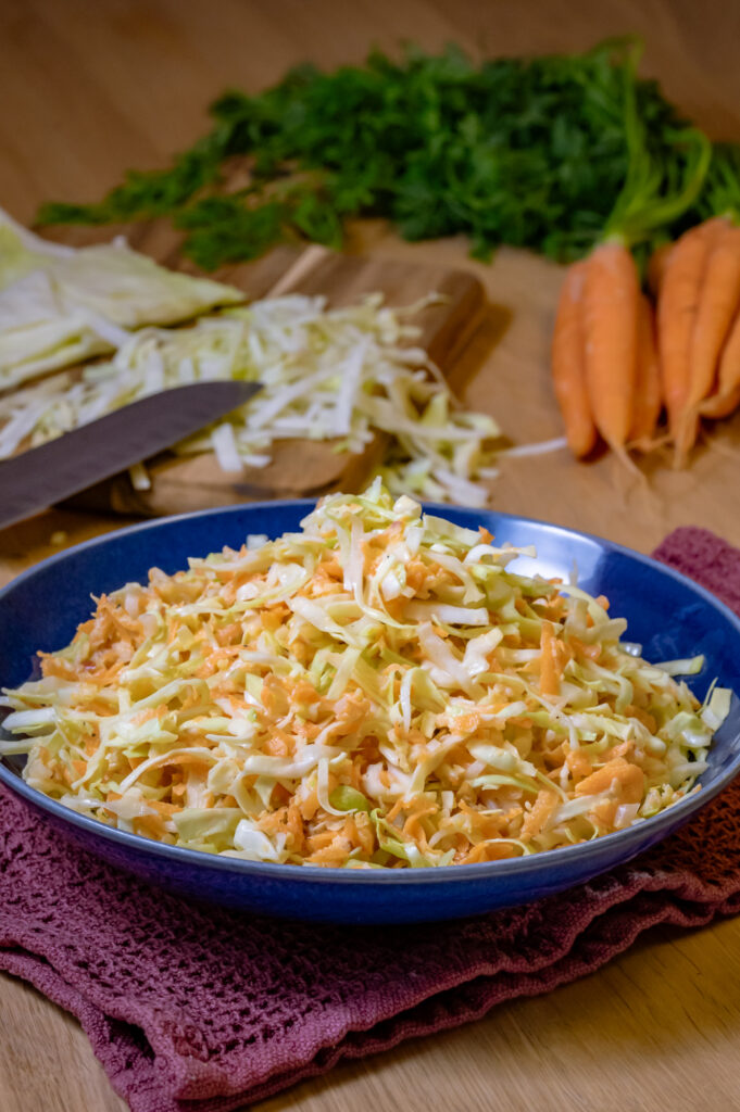 So lecker mit weniger Marinade -Coleslaw aus Weißkohl ohne Mayo und Zucker