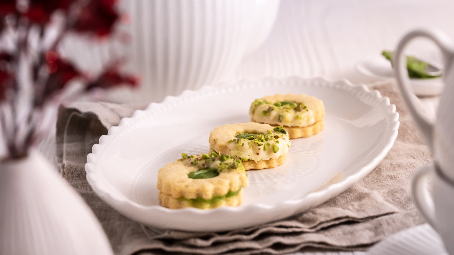 Gefüllte Pistazien-Plätzchen mit Pistaziencreme