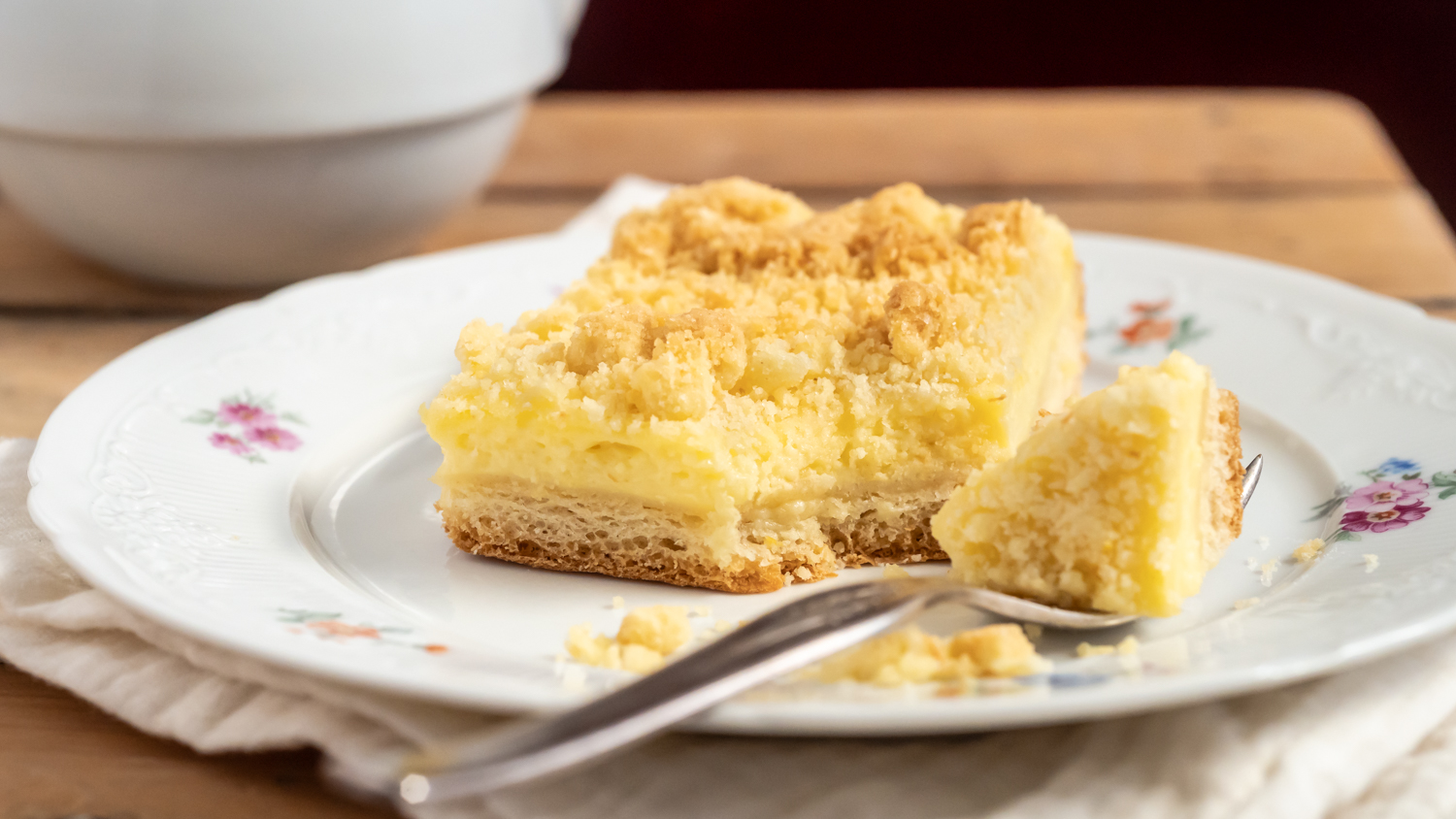 Rezept für Puddingstreuselkuchen vom Blech