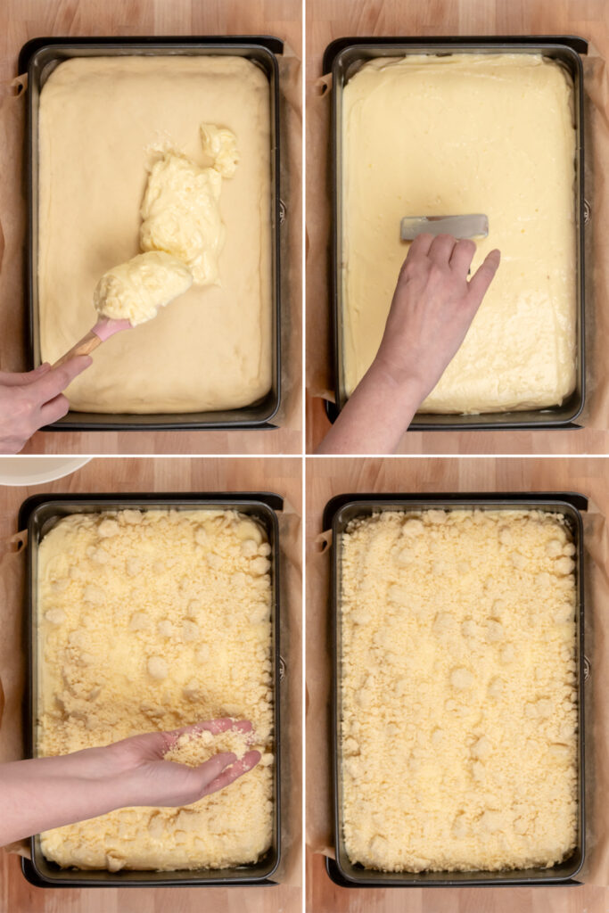 Viel Pudding und Streusel für mein Streuselkuchen mit Pudding - Blechkuchen Rezept