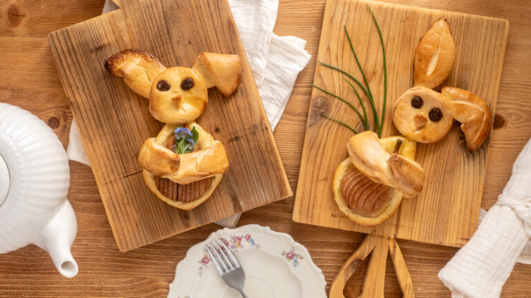 warm herzlich anders Rezepte-SilkesWelt.de Osterhasen mit Birne aus Hefeteig mein Rezept für das Ostergebäck