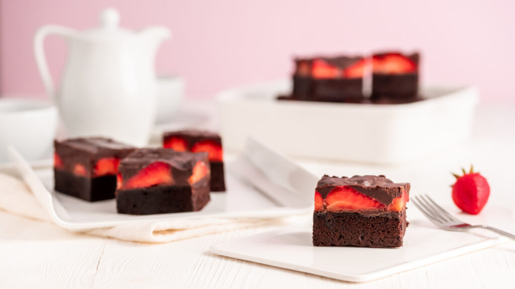 Gigantisch leckere Schoko-Brownies mit Erdbeeren Rezepte-SilkesWelt.de
