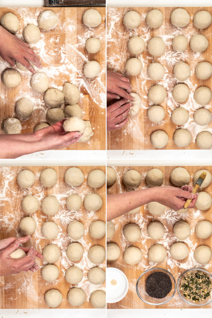 Schnelle Sonntagsbrötchen über Nacht selbst backen. Mit Backanleitung.