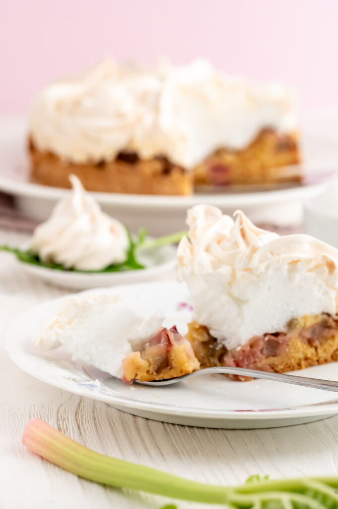 Locker-luftig-lecker-Rhabarber Baiser Kuchen-mit extra viel Baiser