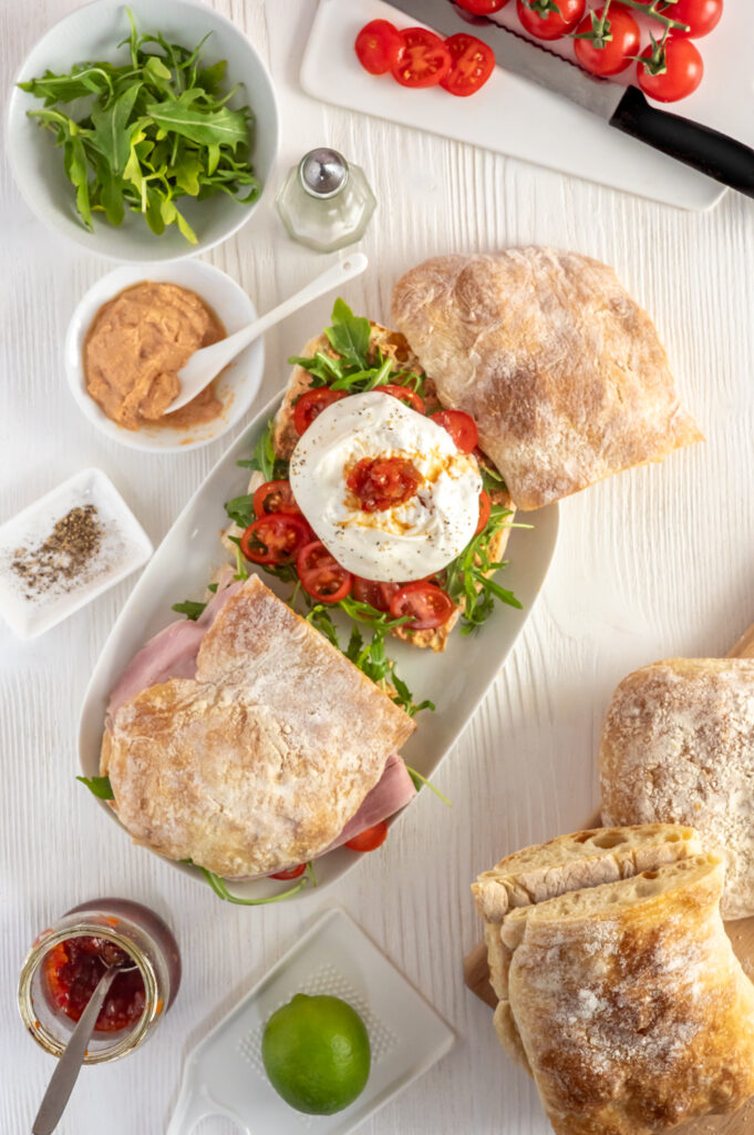 Ciabatta Rezept für ein italienisches Sandwich