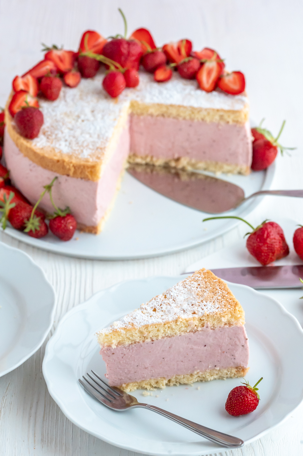 Rezept für Käsesahne mit Erdbeeren zum selber backen