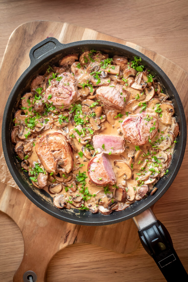 Schweinefilet mit Rahmchampignons