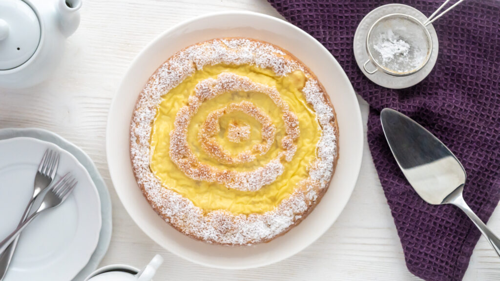 Einfacher Apfel-Puddingkuchen - Springform Rezepte-SilkesWelt.de