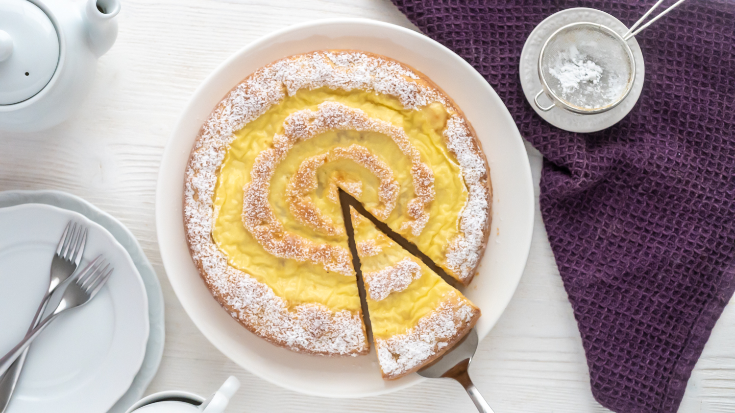 Schnelle Apfeltarte ohne Küchenmaschine Rezepte-SilkesWelt.de Apfel-Puddingkuchen Rezept selber machen