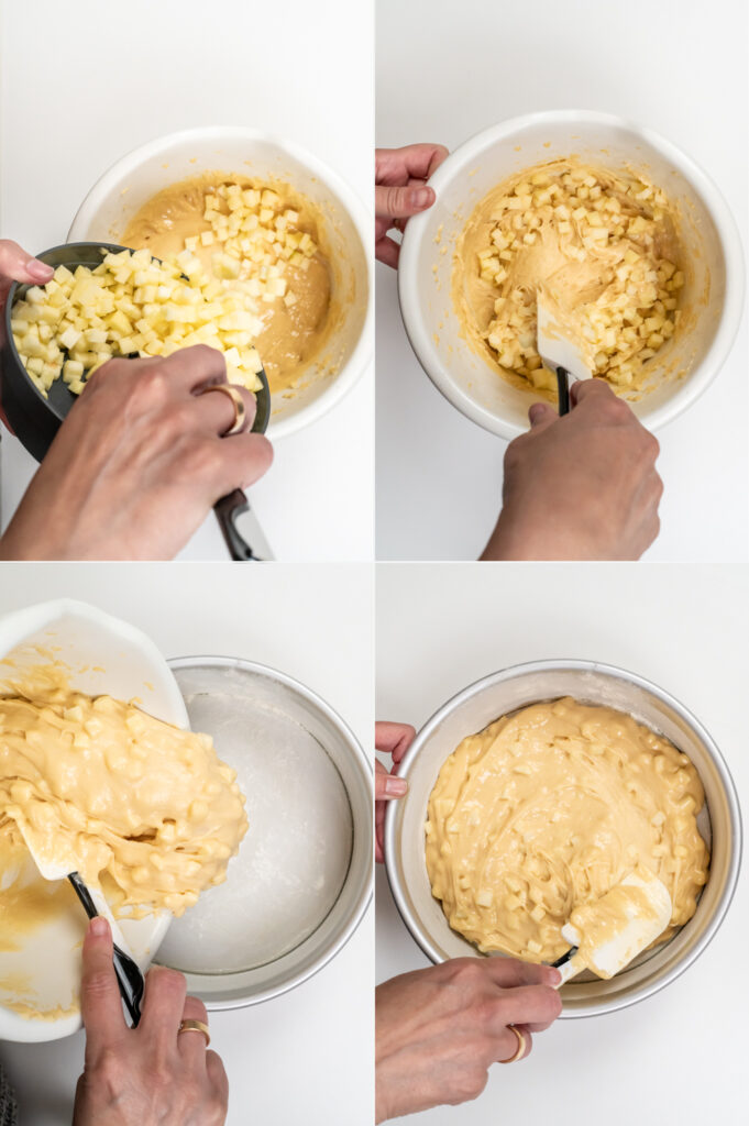 Herstellung Kuchenteig für den Apfel-Puddingkuchen
