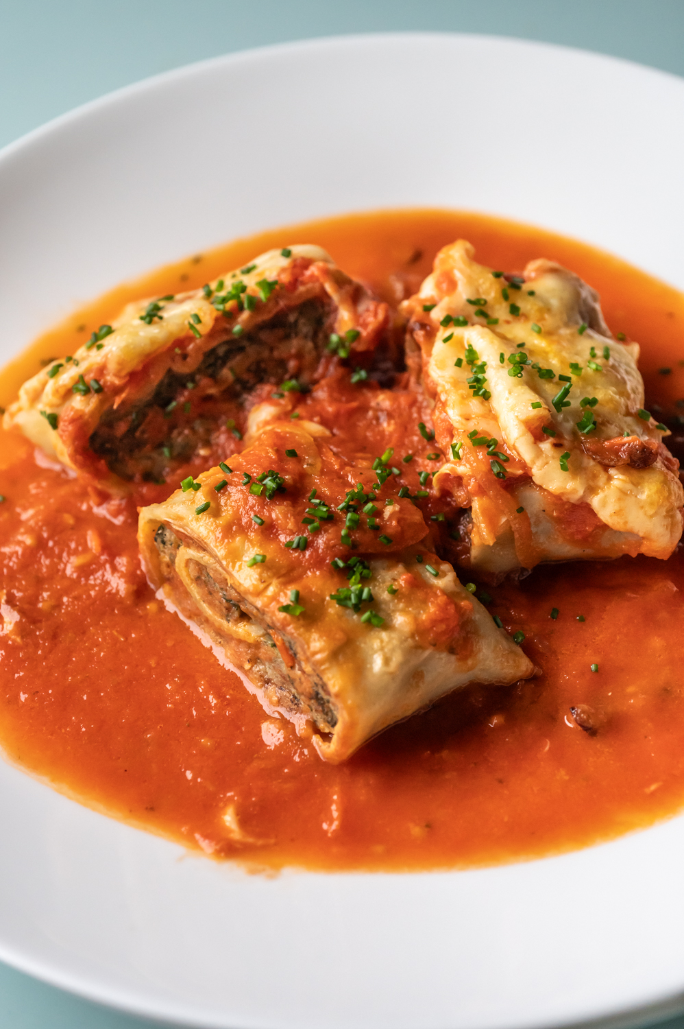 Multashen Maultaschen in Tomatensauce – überbacken