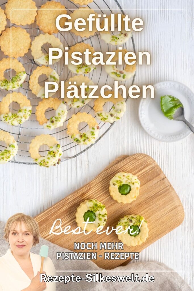 Gefüllte Pistazien-Plätzchen mit Pistaziencreme Rezepte-SilkesWelt.de Rezept für einfache Pistazien Plätzchen. Gefüllte Pistazienplätzchen. Plätzchen mit Pistaziencreme