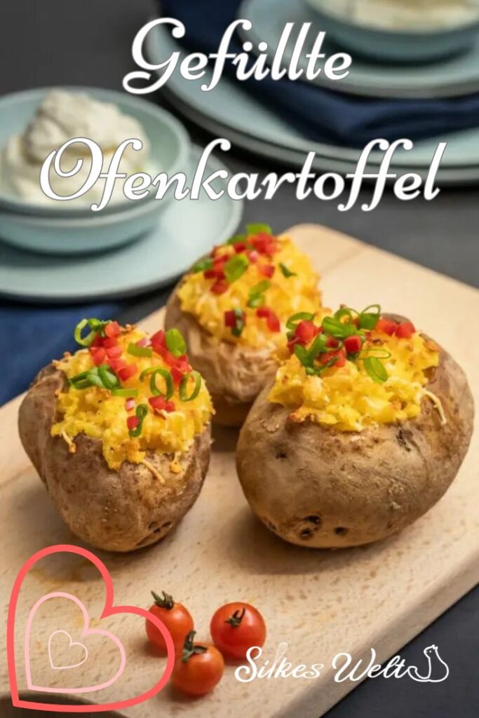 Rezept für gefüllte Ofenkartoffeln vegetarisch, Resteverwertung. Einfaches Rezept