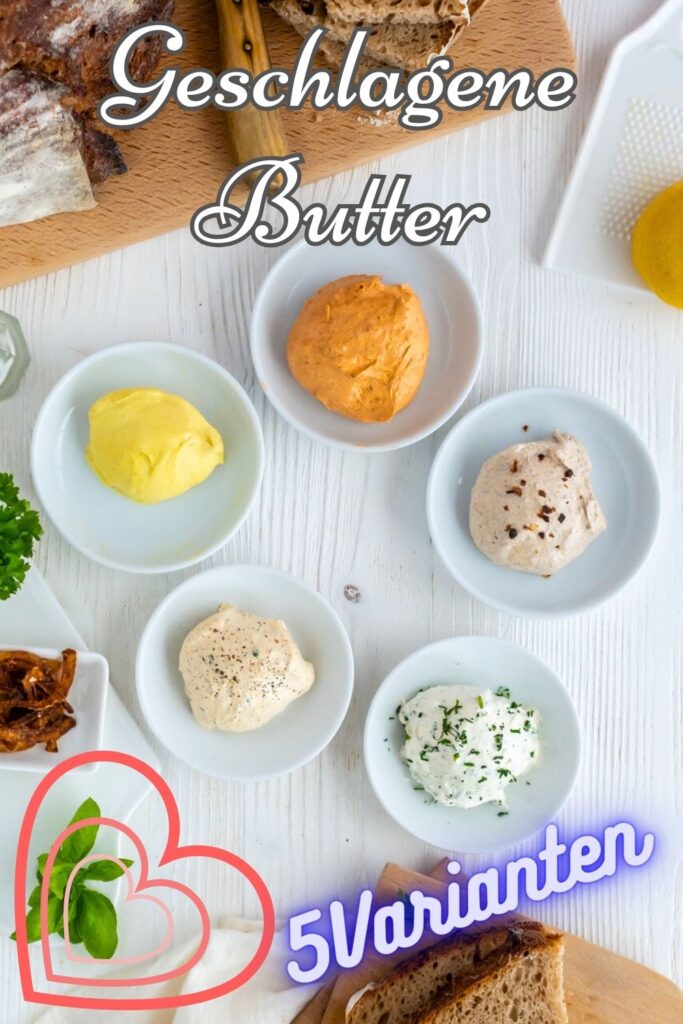 Einfache geschlagene Butter - 5 Varianten Rezepte-SilkesWelt.de Geschlagene Butter selbermachen, Rezept für aufgeschlagene Butter