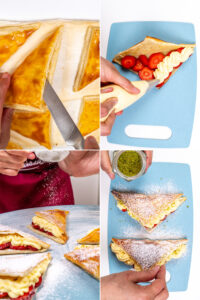 Schnelle Erdbeerschnitte mit Blätterteig und Paradiescreme Rezepte-SilkesWelt.de