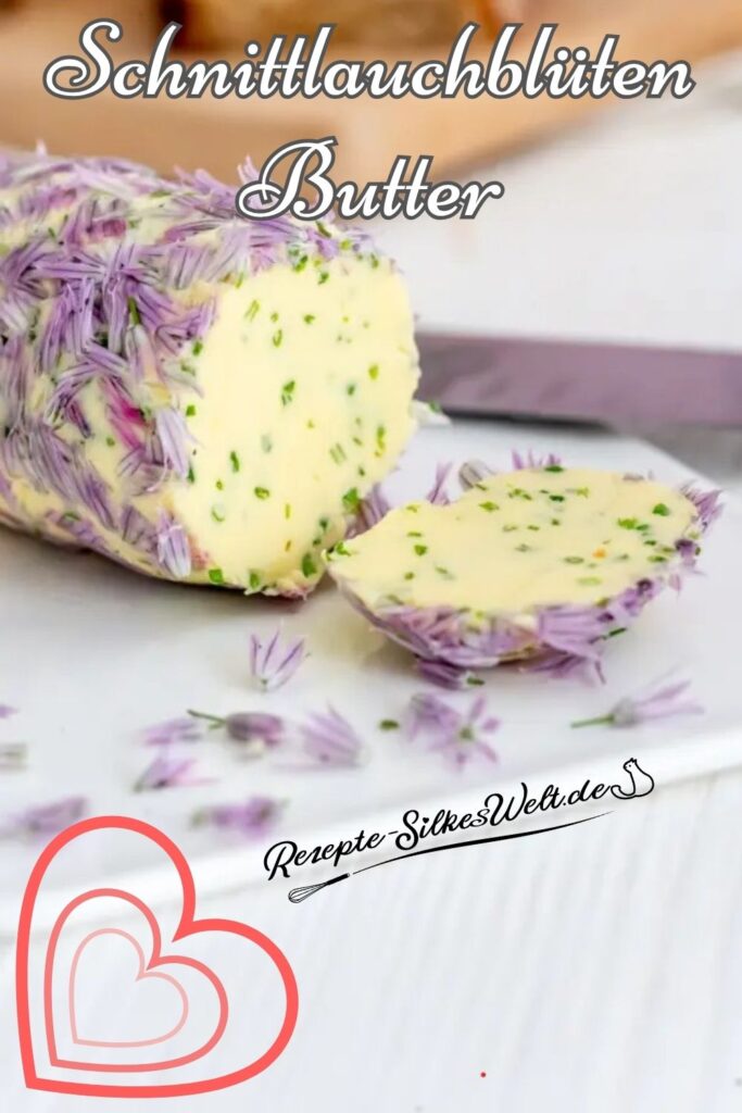 Einfache Schnittlauchblütenbutter Rezepte-SilkesWelt.de Rezept für Schnittlauchblüten Butter selbermachen ganz einfach