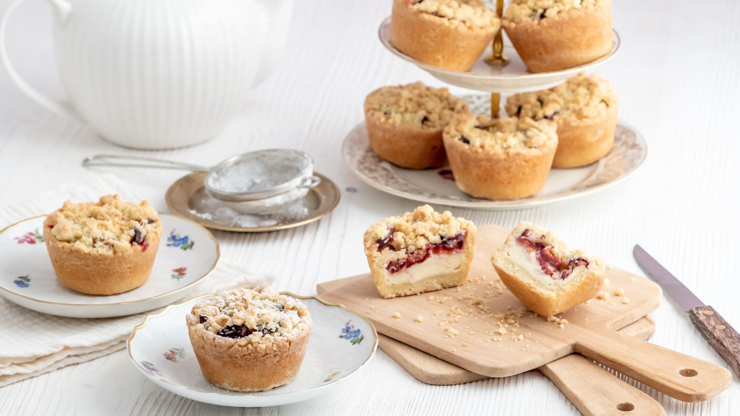 Einfache Zwetschgen-Käsekuchen Muffins Rezepte-SilkesWelt.de Rezept für Käsekuchen Muffin mit Zwetschgen